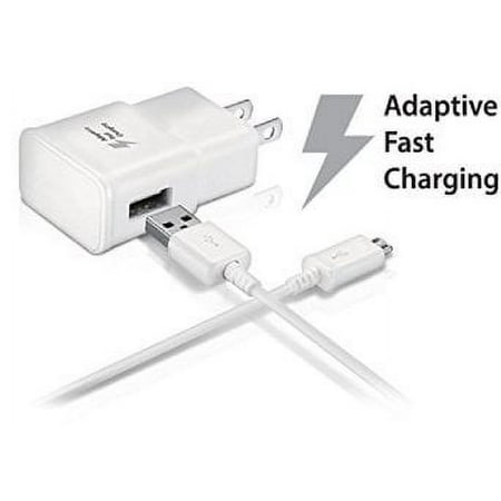 Samsung Galaxy Grand Prime Adaptive Fast Charger Micro USB 2.0 Cable Kit! True Digital Adaptive Fast Charging uses dual voltages for up to 50% faster charging!
