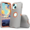 thumbnail image 2 of NIFFPD iPhone 13 Case, Heavy Duty Hard Shockproof Protective Phone Case for iPhone 13 6.1" Gray+Orange, 2 of 5