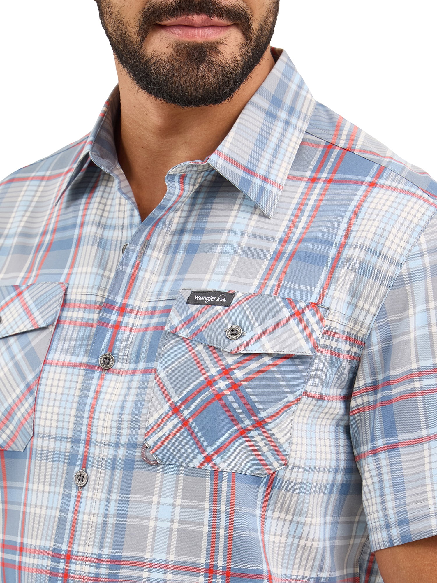 Wrangler® Men's Outdoor Short Sleeve Utility Shirt with Moisture Wicking, Sizes S-5XL