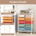 thumbnail image 4 of FASCK 15 Drawers Storage Cart, Multipurpose Rolling Utility Cart on Wheels w/Lockable Wheels & Removable Drawers, Mobile Tools Scrapbook Paper Organizer Cart for Office School Home, Macaron, 4 of 6