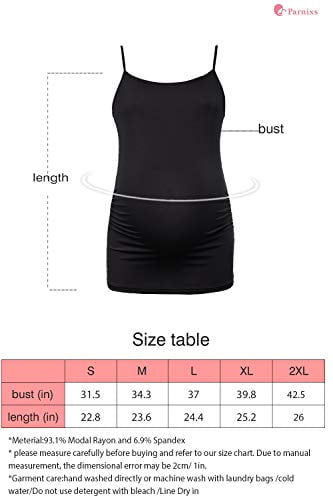 PARNIXS Maternity Basic Solid Color Tank Top Comfy Sleeveless Pregnancy Clothes Women's Plus Size Tank Tops 2 Pack 
