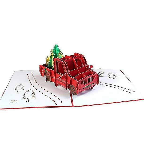 Tarjeta de felicitación de Navidad 3d, tarjeta de mensaje de bendición tridimensional plegable portátil para vacaciones de Navidad