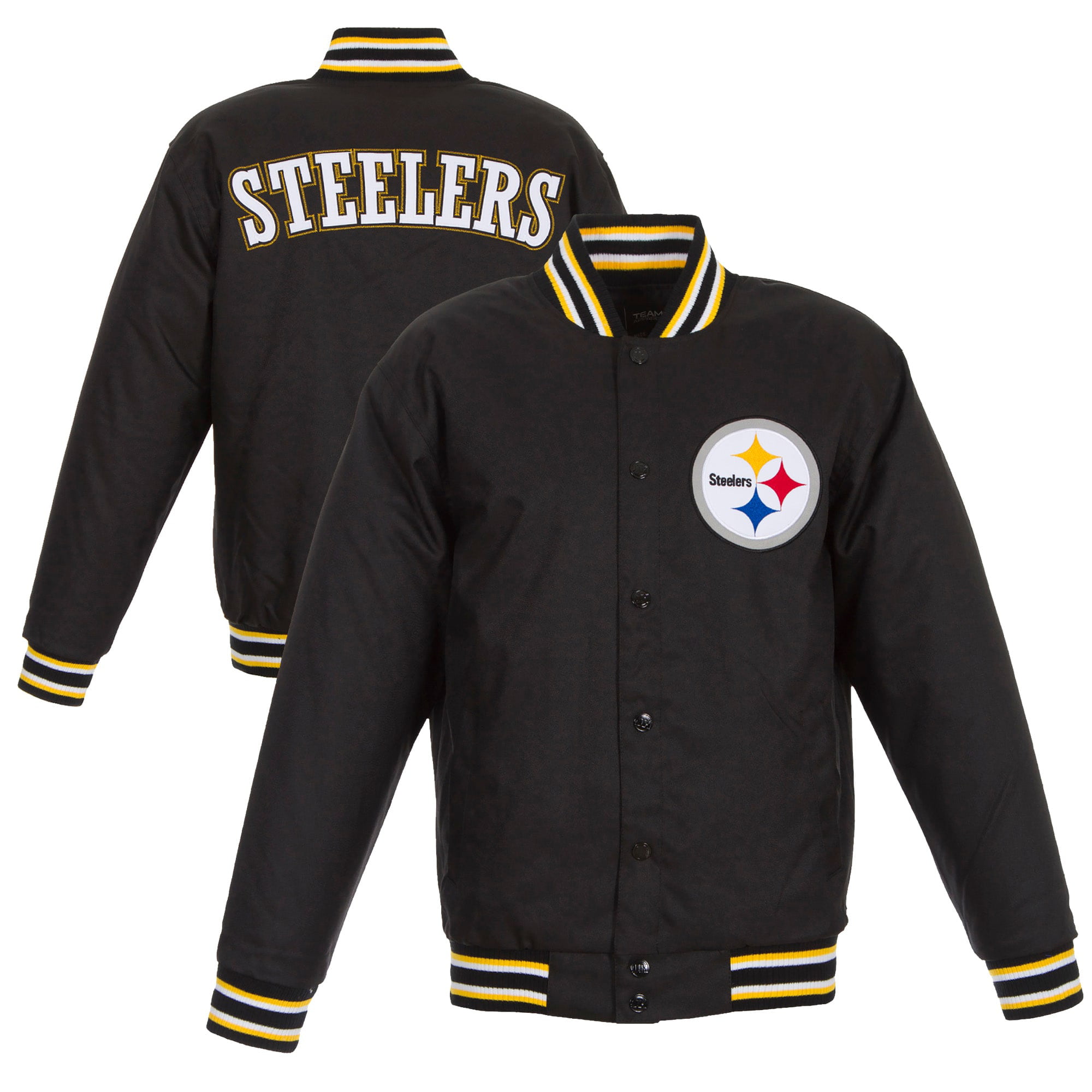 Pittsburgh Steelers JH Design Poly Twill Varsity Jacket