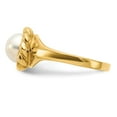 thumbnail image 4 of Solid 14k Yellow Gold 6-7mm White Button Freshwater Cultured Pearl Ring Band Size 8.5, 4 of 6