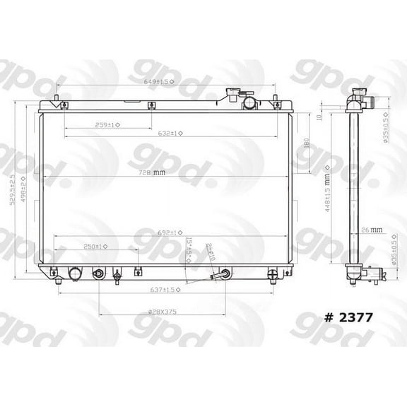 Global 2377C Radiator Fits select: 2001-2003 TOYOTA HIGHLANDER