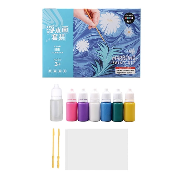 Supplies Marbling Paint Kit 6 Colors Perfect Water Art Paint Mate Safe and Educational Art & Crafts Supplies for DIY Gift Projects Toddlers Early Learning
