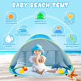 thumbnail image 4 of Tente de Plage pour Bébé Pop-Up Portable Protection UV Piscine, Orange, 4 of 5