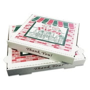 PIZZA Box Corrugated Kraft Pizza Boxes, B-Flute, 14" Pizza, 14 x 14 x 2 .5, White, 50/Bundle -BOXPZCORB14