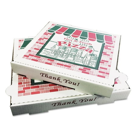 PIZZA Box Corrugated Kraft Pizza Boxes, B-Flute, 14" Pizza, 14 x 14 x 2 .5, White, 50/Bundle -BOXPZCORB14