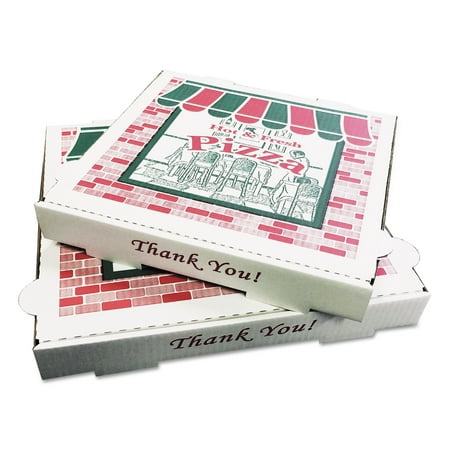 PIZZA Box Takeout Containers, 12in Pizza, White, 12w x 12d x 1 3/4h,