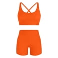 thumbnail image 6 of Staron Women's Bikini Set Vintage High Waisted Ruched Swimsuit Two Piece Bathing Suit Floral Print Stretchy Beach Vacation Pool Party, Orange S, 6 of 6