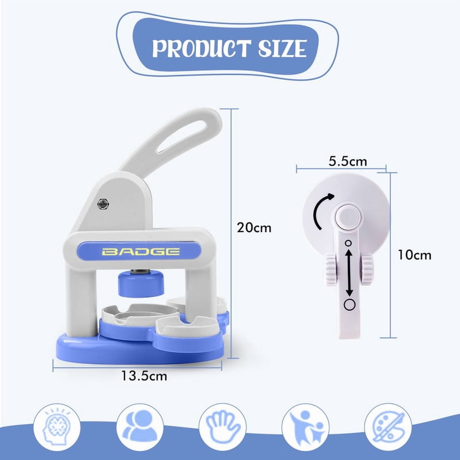 Button Maker Machine Installation-Free DIY Button Pin Maker Machine Badge Press Machine Blue