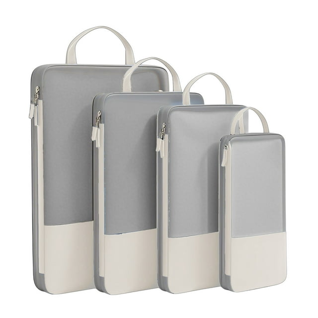 Khaki Khaki Travel Packing Cubes Set Compression Bags For Clothes Toiletries Organization #7s69T