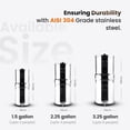 thumbnail image 3 of Phoenix Gravity - 4.25 Gallon Water Filter System AISI 304 Stainless Steel Gravity Fed Water Filter System, NSF Certified 2 Carbon Filter Elements & Free Stainless Steel Water Spigot, 3 of 11