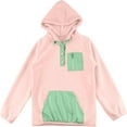 thumbnail image 2 of SUXIAN Girls Hoodies Color Block Hooded Sweatshirt for Teen Winter Warm Casual Pullover Wear Light Pink 5-6 Years, 2 of 4
