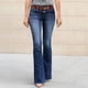 thumbnail image 1 of WILLBEST Pantalones Mujer Pantalones Vaqueros Acampanados de Tiro Medio para Mujer, Elásticos, Cómodos, Informales, Con Corte de Bota, a La Moda Chica, 1 of 6