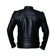 thumbnail image 2 of Cafe Racer Leather Motorcycle Jacket With Snap Button Black Leather Moto Jacket Mens Black Leather Biker Jacket Cafe Racer Biker Jacket size S, 2 of 5