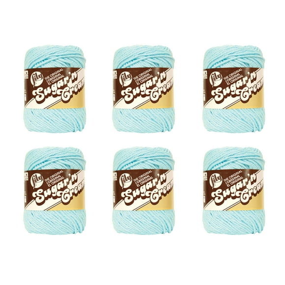 Lily Sugarn Cream Robins Egg Yarn - 6 Pack Of 71G25Oz - Cotton - 4 Medium (Worsted) - 120 Yards - Knitting, Crocheting & Crafts