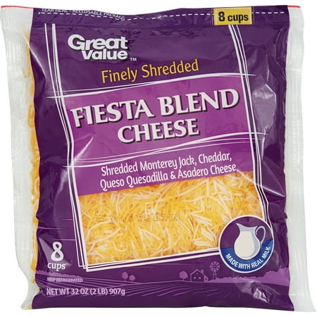 Great Value Finely Shredded Fiesta Blend Cheese, 32 oz