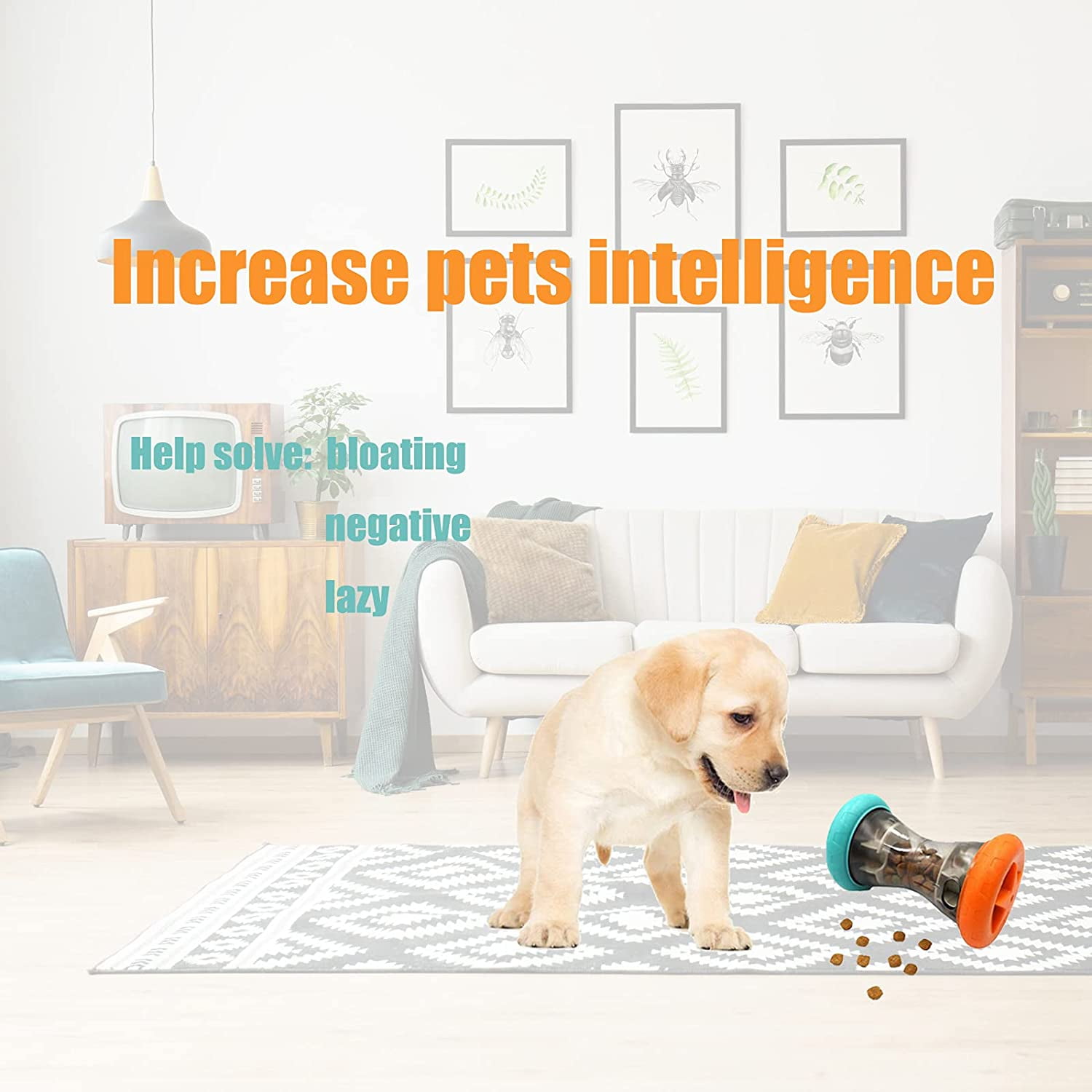 Interactive Treat Dispensing Puzzle Toy – Slow Feeder Enrichment Toy for Dogs – Keeps Pets Busy, Improves Digestion, Alternative to Slow Feeder Bowls