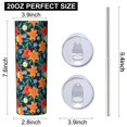 thumbnail image 3 of Pioneer Flower Floral Print Pattern 20oz Skinny Tumbler with Straw & Lid, Double Wall Vacuum Insulated Cup, Leak-Proof, Cup Holder Friendly, Hot 6H Cold 12H, 3 of 6