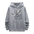 thumbnail image 4 of Men's Floral Print Casual Graphic Hoodies Drawstring Long Sleeve Pullover Sweatshirt, 4 of 5