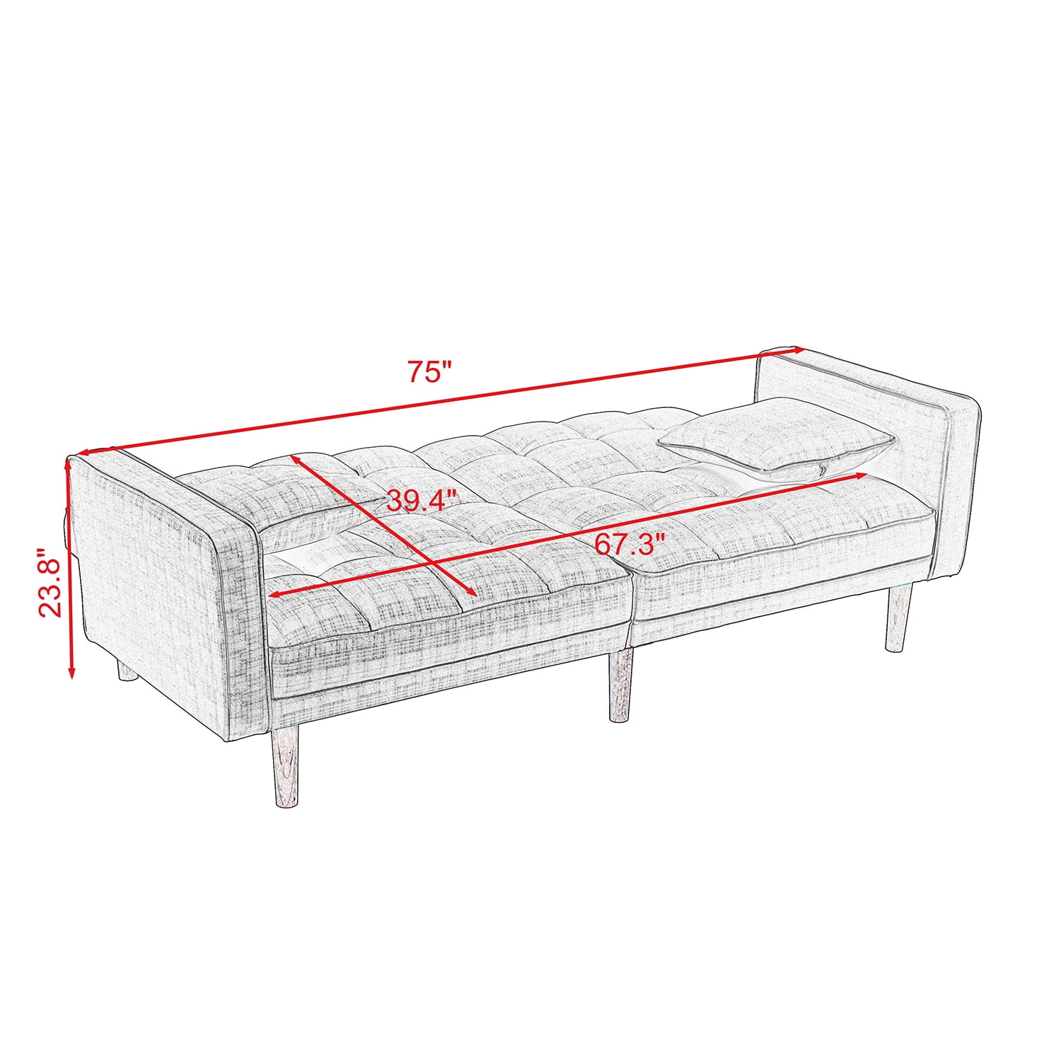 Kepooman Convertible Futon Sofa Bed, Small Loveseat Sleeper Sofa Futon Couch, Recliner Couch, Living Room Sofa for Living Room Leisure, Light Gray Kepooman Convertible Futon Sofa Bed, Small Loveseat Sleeper Sofa Futon Couch, Recliner Couch, Living Room Sofa for Living Room Leisure, Light Gray