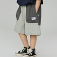 thumbnail image 2 of Kids Cargo Shorts Drawstring Elastic Waist Pull On Boy Summer Kids Boy Outfits 5T Years, 2 of 9