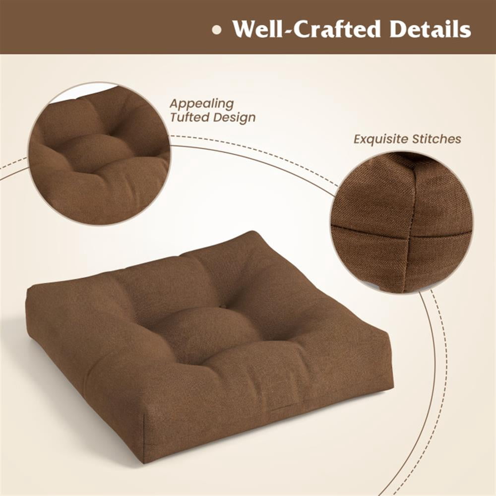 Spaco 21 Inch x 21 Inch Patio Chair Seat Cushion Pads for Indoor and Outdoor, Patio Chair Cushions, Outdoor Patio Furniture Cushions-Coffee