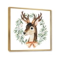 thumbnail image 3 of Designart 'Floral Wreath Isolated On White Over Deer' Farmhouse Framed Canvas Wall Art Print, 3 of 5