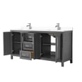 thumbnail image 2 of Wyndham Collection Daria 72" Wood Double Bathroom Vanity in Gray/Chrome, 2 of 5