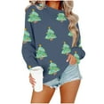 thumbnail image 3 of Merry Christmas Sweatshirts Womens Crewneck Christmas Printed Shirts Loose Long Sleeve Blouses Casual Xmas Sweatshirt Holiday Party Pullover Sweater Tops, 3 of 4