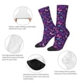 thumbnail image 4 of Honeii Bright Purple Butterflies Print Adult Socks,Crew Socks,Casual Calf Socks,Daily Wear Socks for Men & Women, Perfect for Sports, Casual and Everyday Use, 4 of 6
