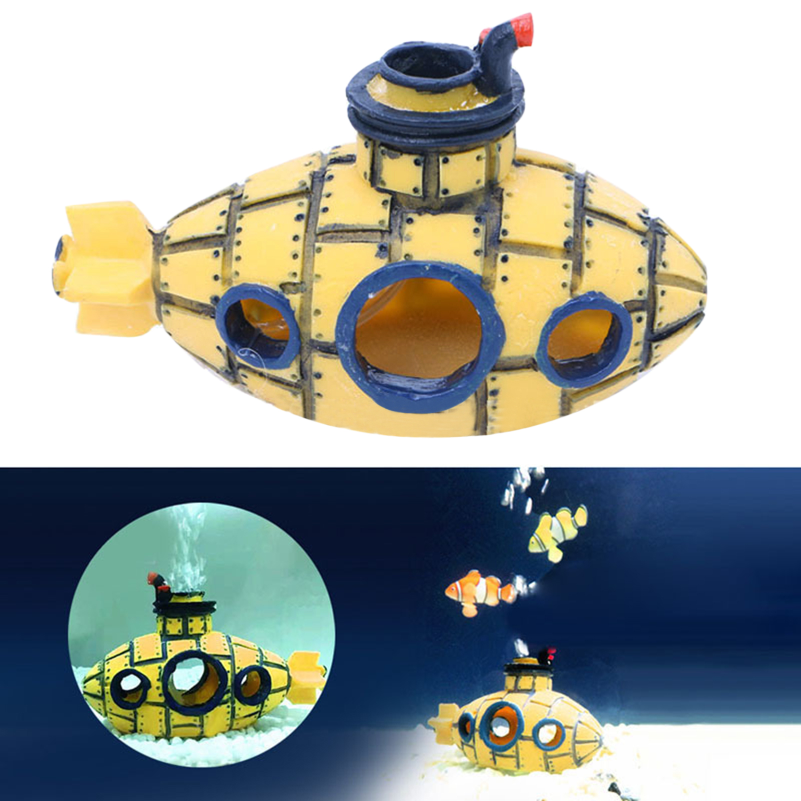 Visland Aquarium Submarine Ornaments Shipwreck Decorations Resin Material Sunken Ship