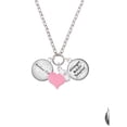 thumbnail image 2 of Delight Jewelry Silvertone Domed Matthew 17:20 - Light Pink Heart Nurse Strong Zoe Necklace, 2 of 4