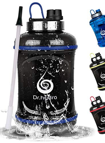 DR.HYDRO 3.2L Gallon Water Bottle with Straw -BPA Free Large Water bottle/108oz Big Sports Water jug with handle for Fitness Workout,100% Leakproof Reusable Motivational Water Bottles for Sports-Blue