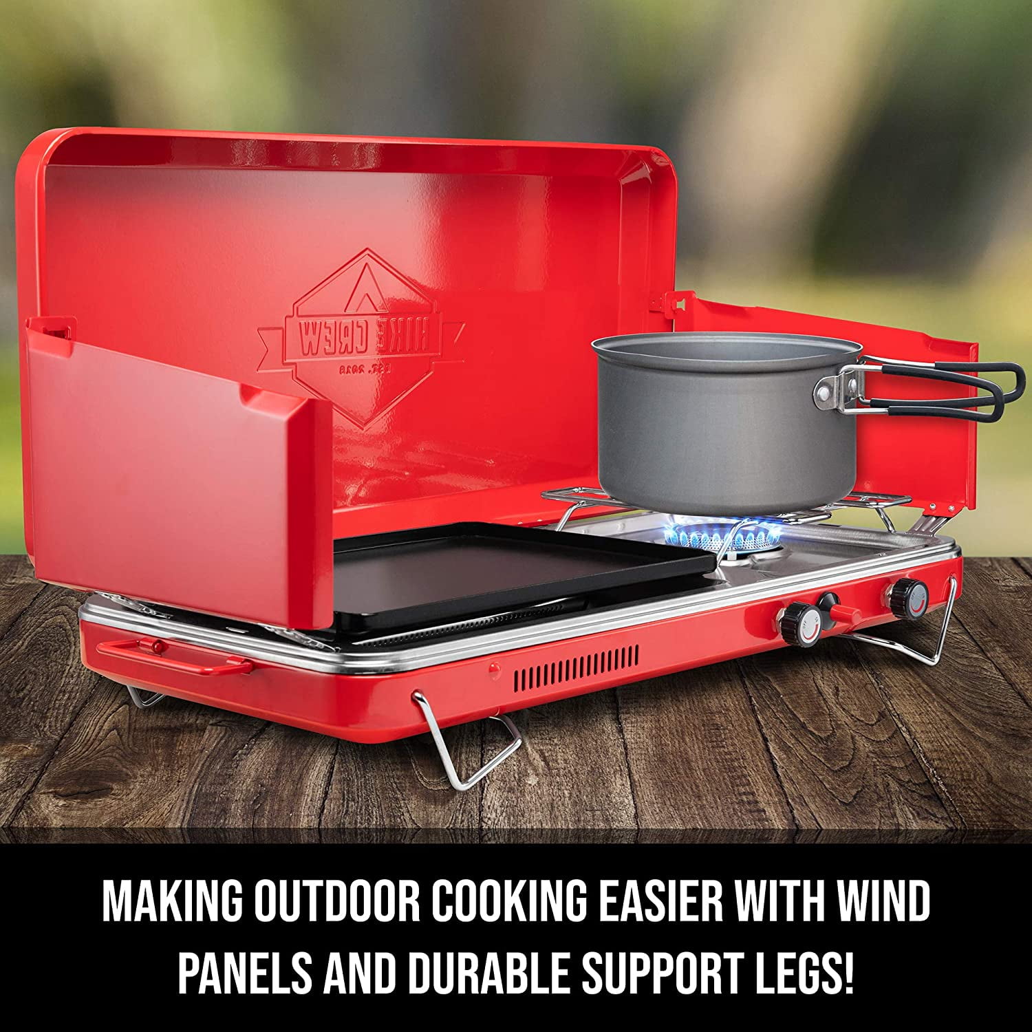 Hike Crew Propane Camping Stove 1-Burner Portable Outdoor Cooking