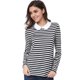 thumbnail image 1 of Disfraz de Halloween para mujer Allegra K blusa a rayas en contraste Peter Pan Negro M, 1 of 6