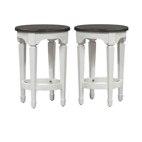 Home Square 2-Piece Furniture Allyson Park Console Stool Set in White