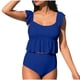 thumbnail image 2 of Tankini de moda para mujer, sin mangas, de color sólido, traje de baño, push-up, acolchado, conjuntos de blusa, traje de baño de dos piezas para mujer, trajes de baño tankini para mujer, traje de baño, 2 of 6