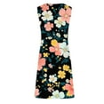thumbnail image 5 of Cagogo Summer Short Mini A Line Swing Dress for Womens Under $10 Plus Size Sleeveless Tank Strappy V Neck Homecoming Dresses Floral Printed Flowy Boho White Church Dress, 5 of 5