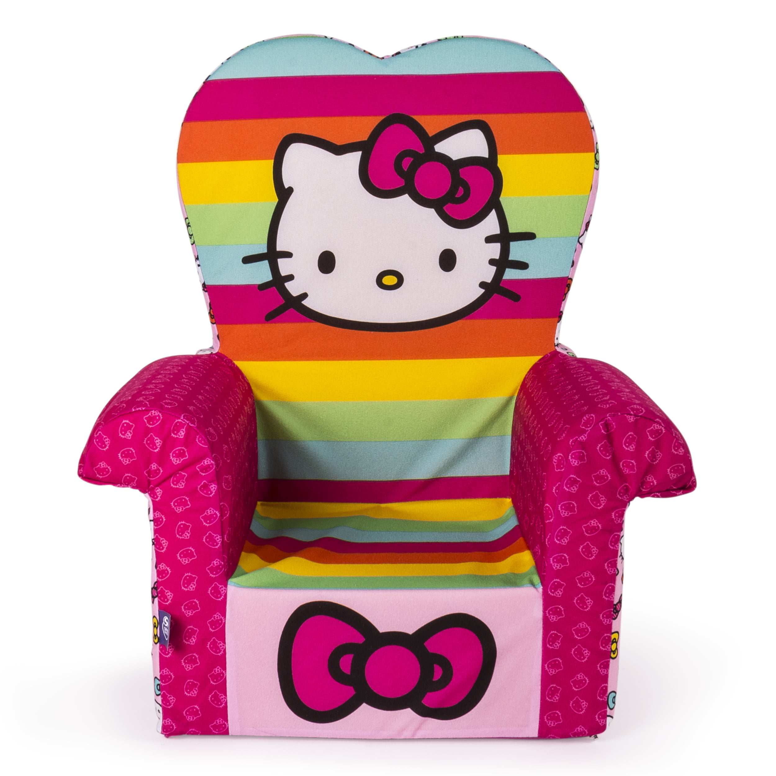 Marshmallow Furniture Comfy Foam Toddler High Back Chair Rainbow Hello Kitty for sale online 