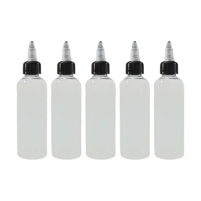 5x Contenedores de botellas de pintura con tapas giratorias Dispensadores de botellas de viaje puntiagudas No 50ml