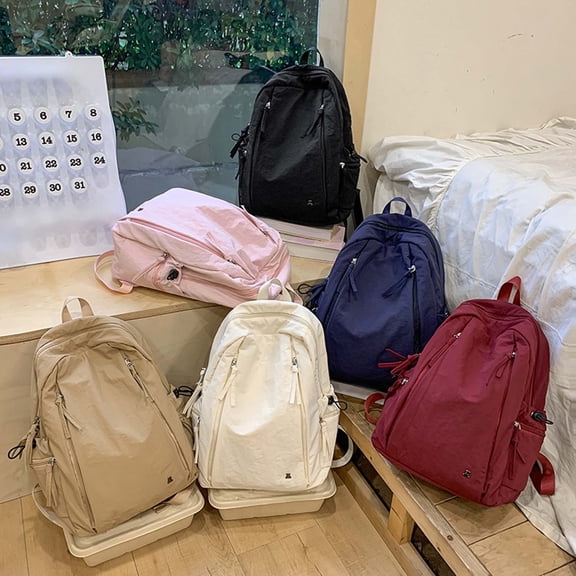 jiaxiM School Backpacks Japanese Casual Solid Color Lightweight Computer School Bag for Ages 6th 7th 10th 12th, Middle Elementary, High School, Campus, Daily Commute