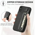 thumbnail image 5 of Phone Case for iPhone Xs Max Wallet Cover with Tempered Glass Screen Protector and Zipper Credit Card Holder Stand Leather Cell i X XR Xsmax 10x SX Xmax 10xs 10s 10 Plus Xmaxs Women Men Black, 5 of 13