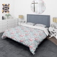 thumbnail image 3 of Designart 'Tropical Botanicals, Flowers And Flamingo III' Mid-Century Duvet Cover Set, 3 of 4