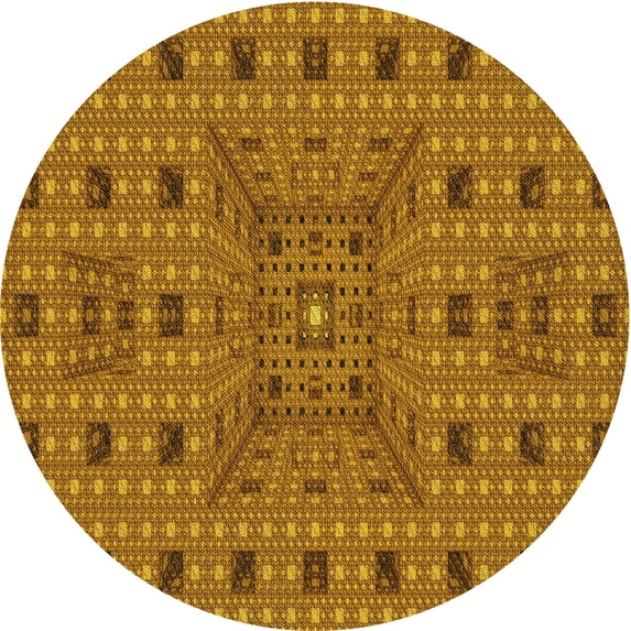 Ahgly Company Indoor Square Patterned Mahogany Brown Area Rugs, 3' Square