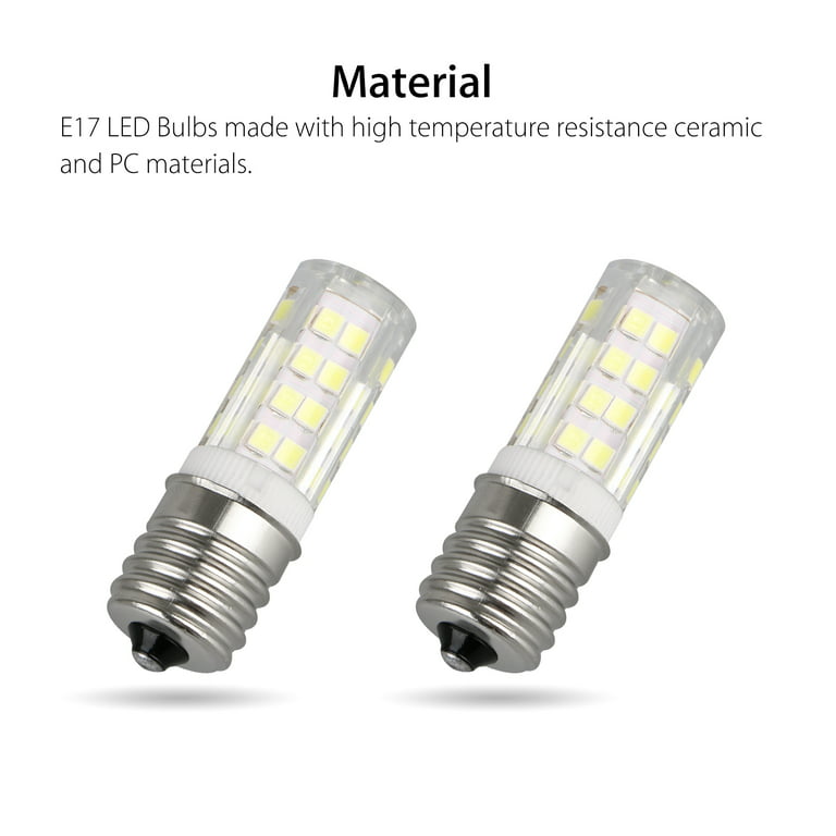 E17 LED Bulb 4W Microwave Oven Light, 40W Halogen Bulb Replacement for Over Stove  Appliance Range Hood Lighting, E17 Intermediate Base (2Pack) - Yahoo  Shopping