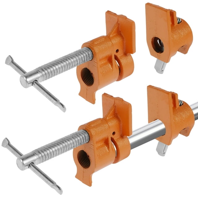 MesaSe 2Pcs 1/2 Inch Pipe Clamps Sturdy Metal Tube Clamp Set Durable Woodworking Assembly Clamp Adjustable Wood Clamp Fixture