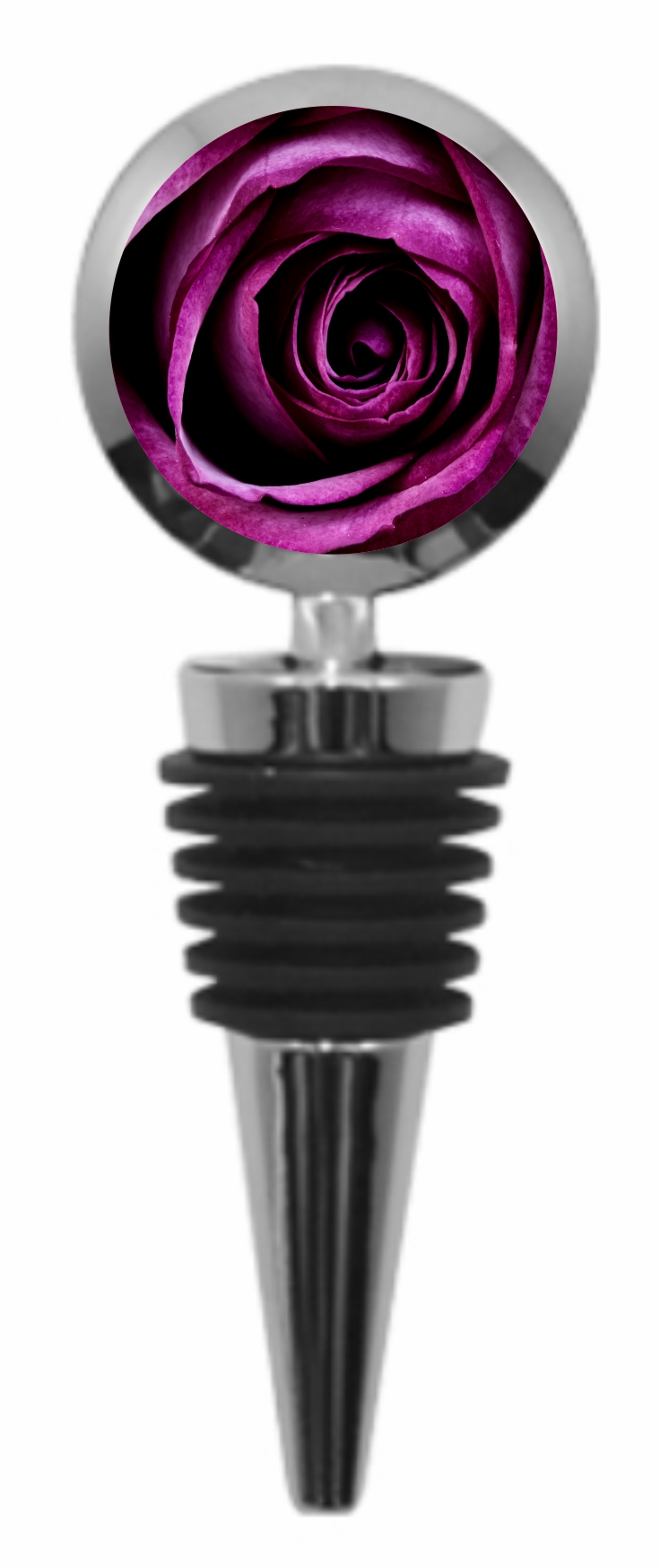 Purple Rose Wine Stoppers Flower Wine Stoppers Purple Silver Wine Stopper with Vacuum
